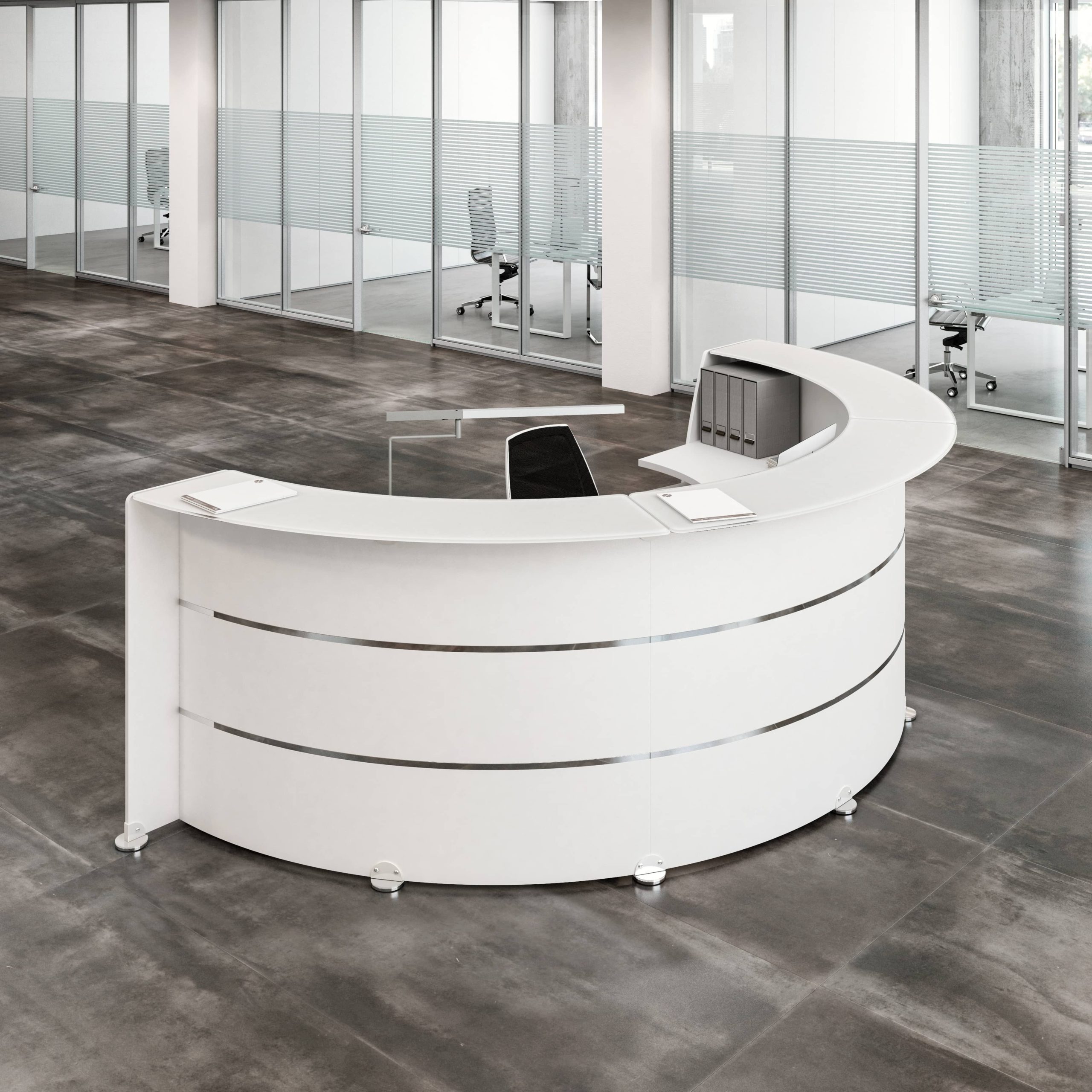 Quadrifoglio Reception glass top counter range - BC Office Furniture